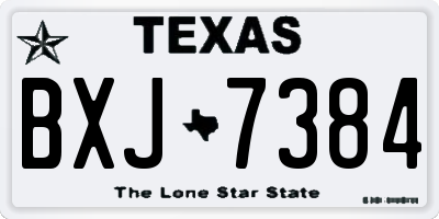 TX license plate BXJ7384