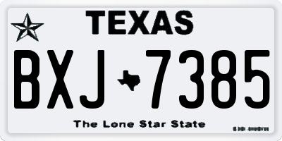 TX license plate BXJ7385