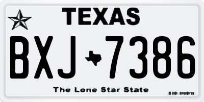 TX license plate BXJ7386
