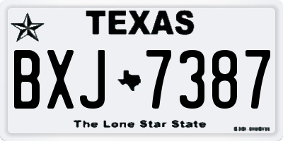 TX license plate BXJ7387