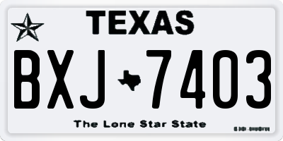 TX license plate BXJ7403