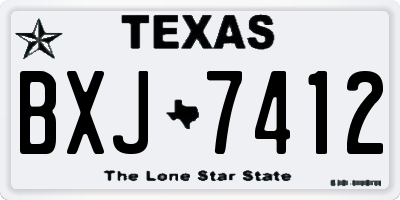 TX license plate BXJ7412