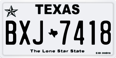 TX license plate BXJ7418