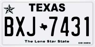 TX license plate BXJ7431