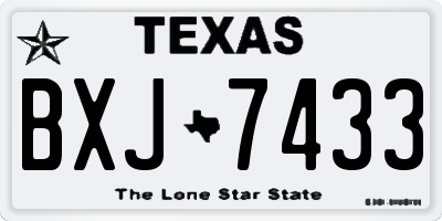 TX license plate BXJ7433