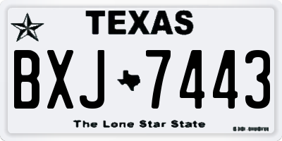 TX license plate BXJ7443