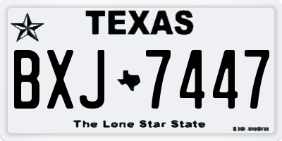 TX license plate BXJ7447