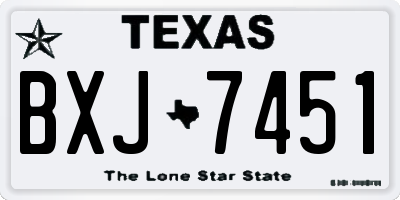 TX license plate BXJ7451