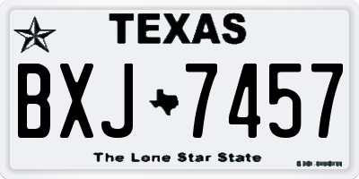 TX license plate BXJ7457