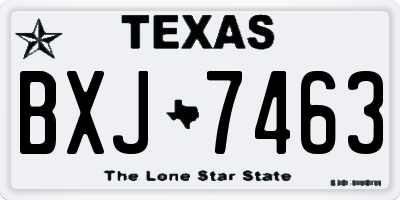 TX license plate BXJ7463