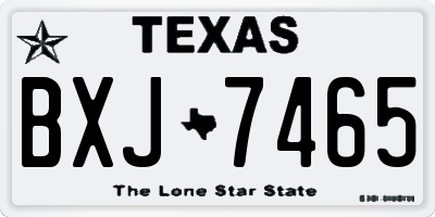 TX license plate BXJ7465