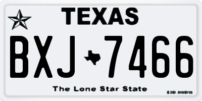 TX license plate BXJ7466