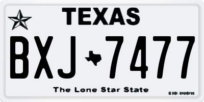 TX license plate BXJ7477