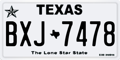 TX license plate BXJ7478