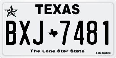 TX license plate BXJ7481