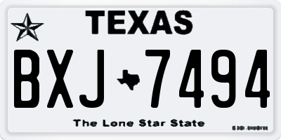 TX license plate BXJ7494