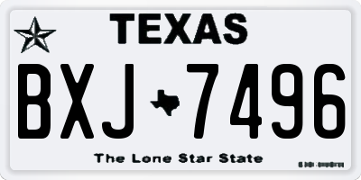 TX license plate BXJ7496