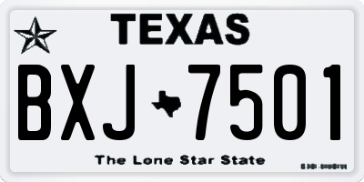 TX license plate BXJ7501