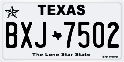 TX license plate BXJ7502