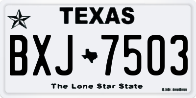 TX license plate BXJ7503