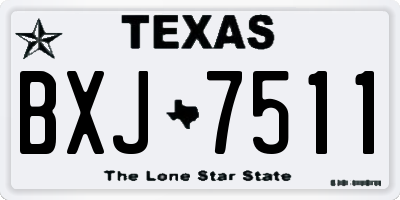 TX license plate BXJ7511
