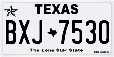 TX license plate BXJ7530