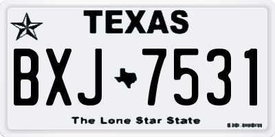 TX license plate BXJ7531