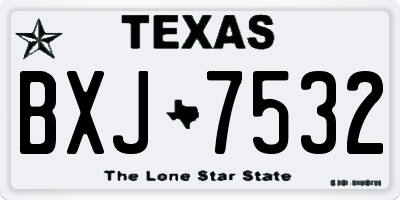 TX license plate BXJ7532
