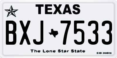 TX license plate BXJ7533