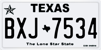 TX license plate BXJ7534