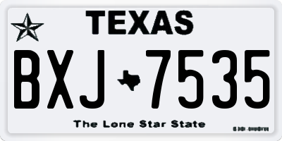 TX license plate BXJ7535
