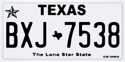 TX license plate BXJ7538