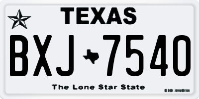 TX license plate BXJ7540