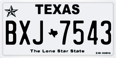 TX license plate BXJ7543