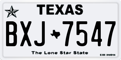 TX license plate BXJ7547
