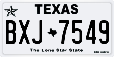 TX license plate BXJ7549