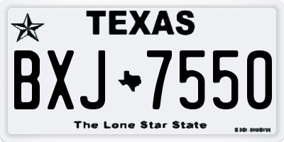 TX license plate BXJ7550