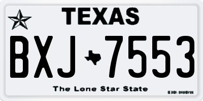 TX license plate BXJ7553
