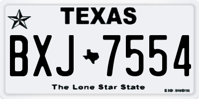 TX license plate BXJ7554