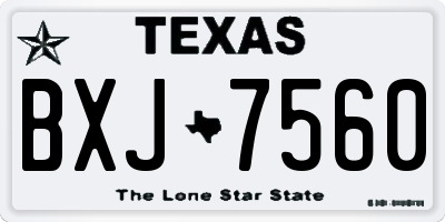 TX license plate BXJ7560