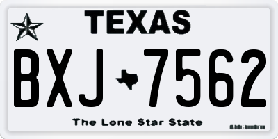 TX license plate BXJ7562