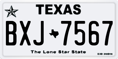 TX license plate BXJ7567
