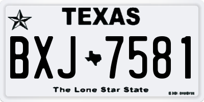 TX license plate BXJ7581