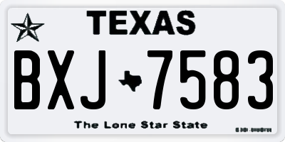 TX license plate BXJ7583