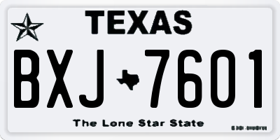TX license plate BXJ7601
