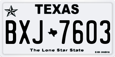 TX license plate BXJ7603