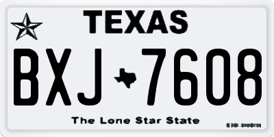 TX license plate BXJ7608