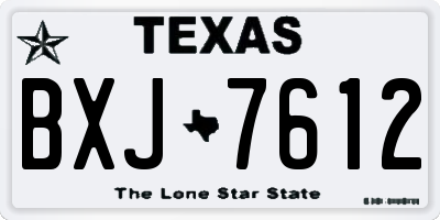 TX license plate BXJ7612