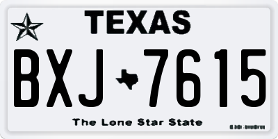 TX license plate BXJ7615