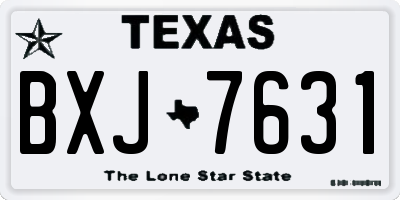 TX license plate BXJ7631